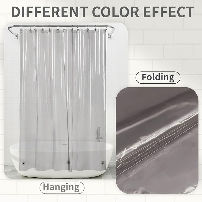 Barossa Design Extra Long Clear Black Shower Curtain Liner - Image 2