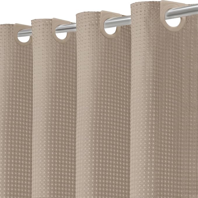 Inhousolu No Hook Waffle Weave Shower Curtain by INHOUSOLUHOMEDECOR