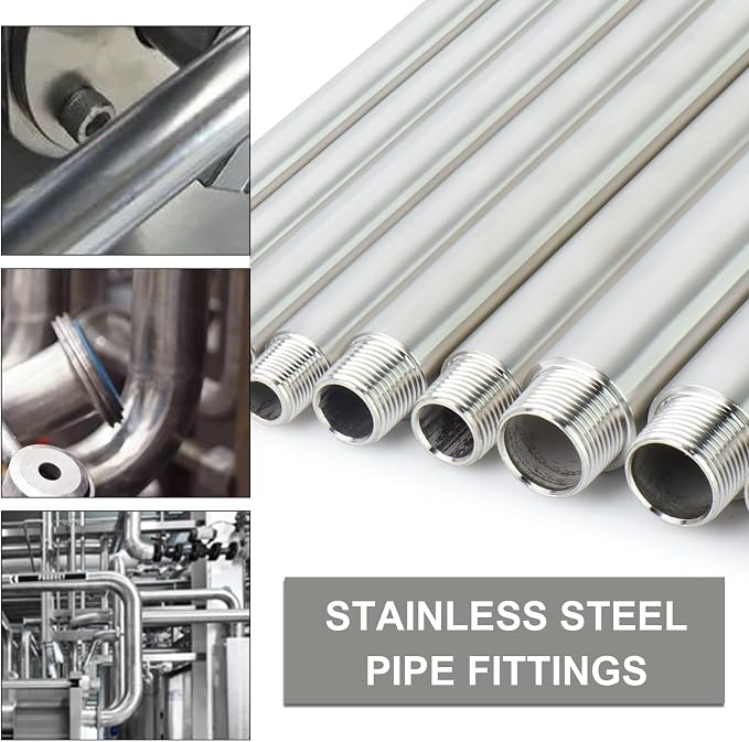 TAISHER 4PCS Stainless Steel Pipe Fittings, 1/4" NPT x 1/4" NPT Male Threaded - Image 5