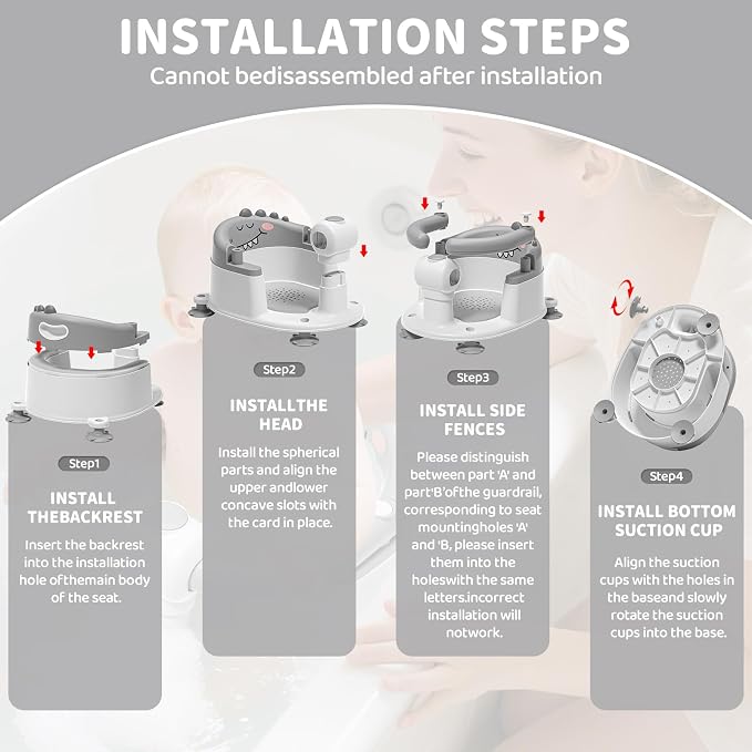 TPN Baby Bath Seat for Babies 6 Months & Up, Non-Slip Toddler Bath Seat - Image 7