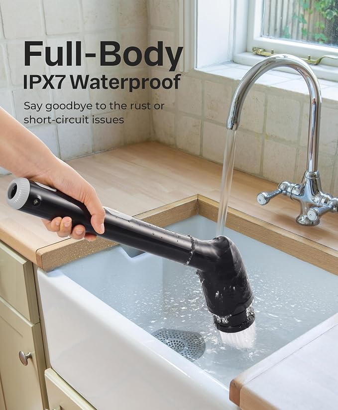 LyriFine Electric Spin Scrubber, New Full-Body IPX7 Waterproof Bathroom Cleaner - Image 3
