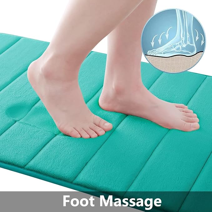 Buganda Memory Foam Bath Mat, Ultra Soft and Non-Slip Bathroom Rugs, Water - Image 2