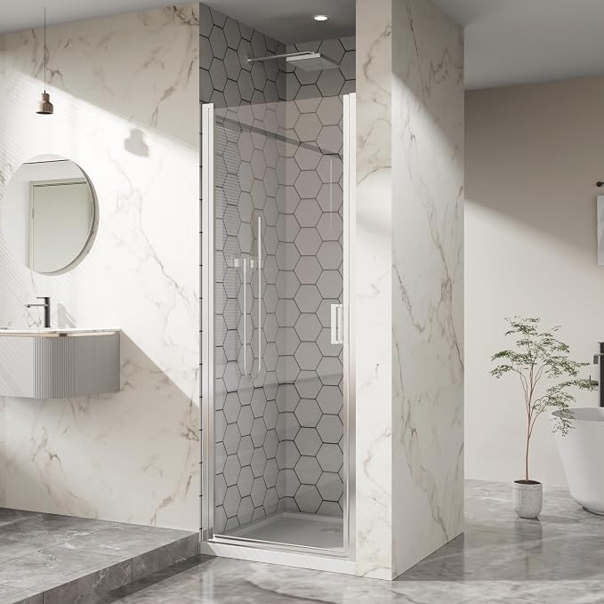 28” x 72” Pivot Shower Door, 1/4 inch Tempered Glass Panel Pivot Swing Shower - Image 2