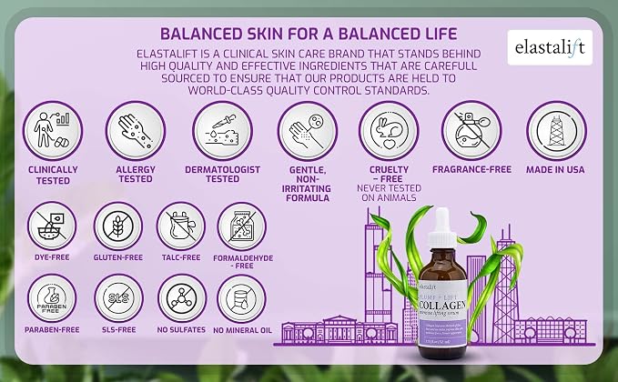 Elastalift Collagen Serum For Face + Collagen Body Cream & Face Moisturizer 2pc - Image 8