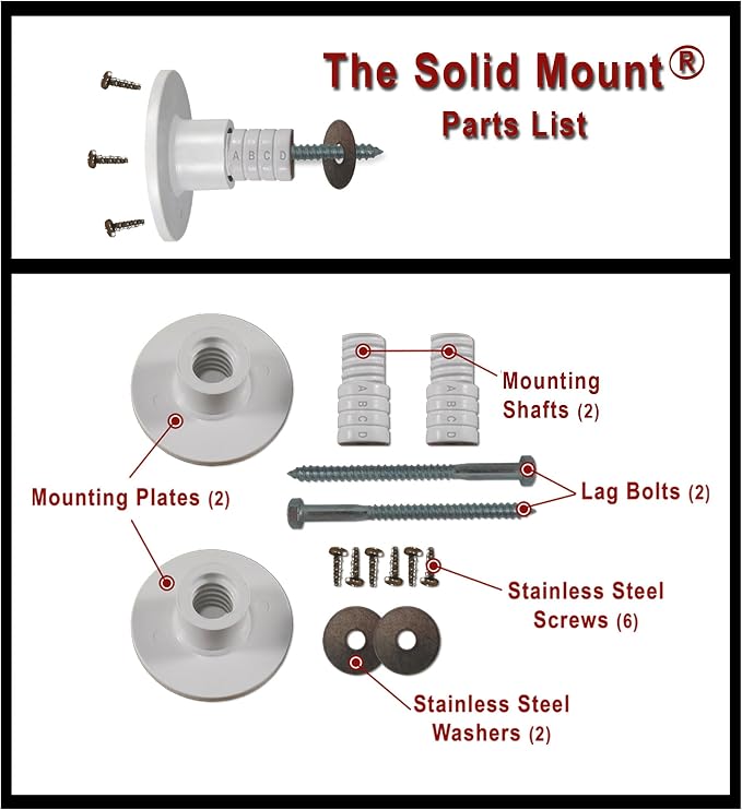 Grab Bar Mounting Kit for Fiberglass Showers. The Solid Mount uses Adj. Spacers - Image 4