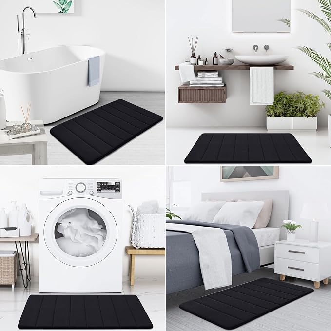 Buganda Memory Foam Bath Mat, Ultra Soft and Non-Slip Bathroom Rugs, Water - Image 7
