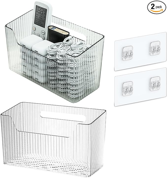 Set Of 2 Storage Organizer Bins Wall Mounted Shower Basket, Shower Caddy by LaeNuvole