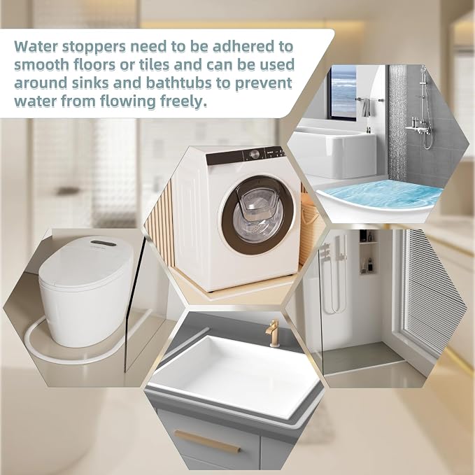 39Inch New Shower Threshold Water Dam Barrier, Collapsible Self-Adhesive - Image 8