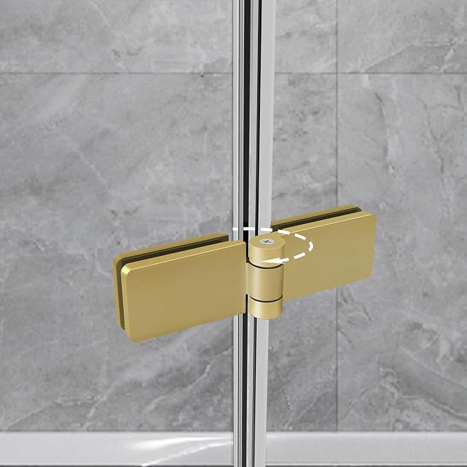 Bathroom Frameless Hinged Foldable Tub Door, Shower Glass Door 43 * 58” Shower - Image 3