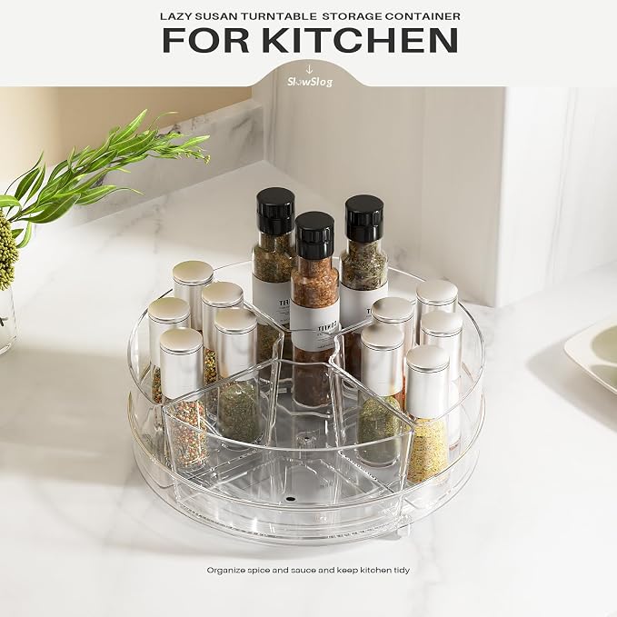 2 Pack Lazy Susan Organizer, 9 inch Rotating Storage Organizer - Image 5