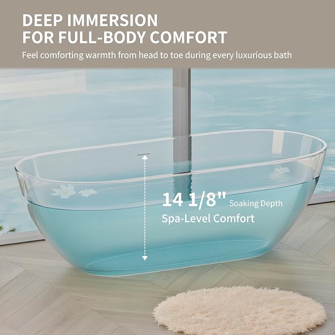 Abruzzo 59" Freestanding Bathtub Solid Surface - Image 9