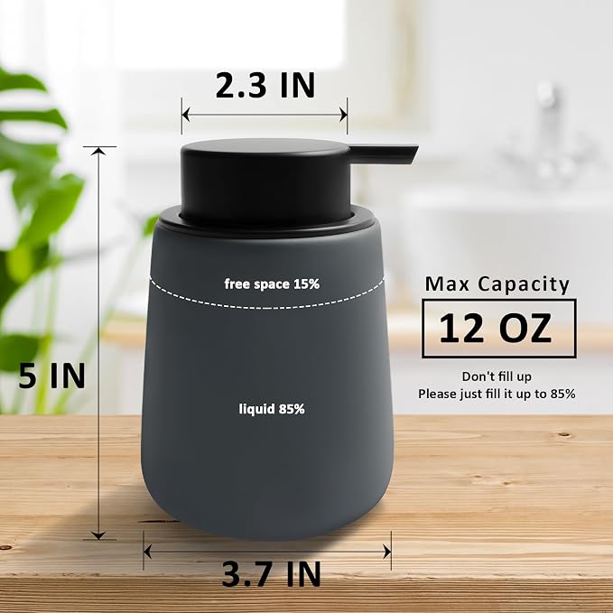 Soap Dispenser Ceramic with Easy-to-Press Pump Hand Lotion Liquid Dispenser - Image 7