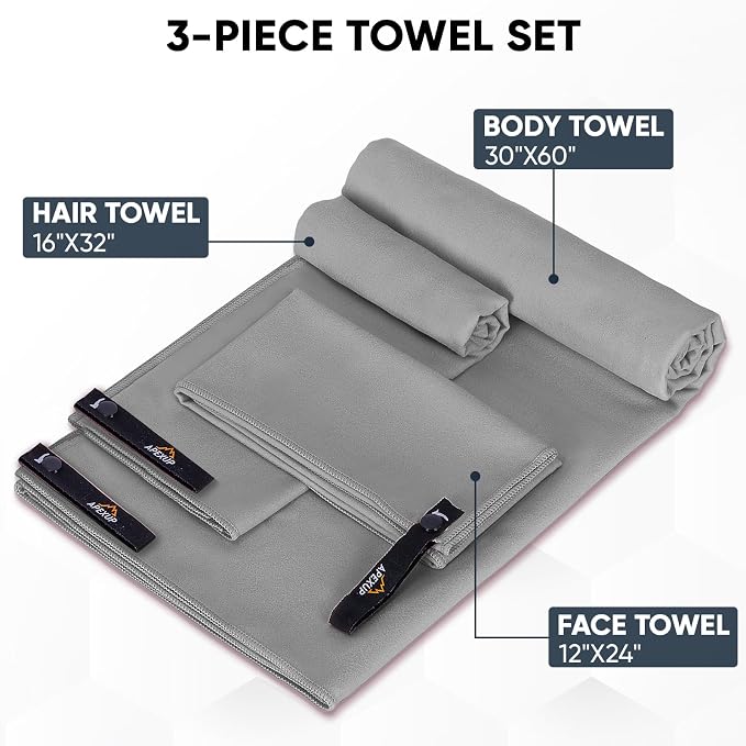 APEXUP Microfiber Travel Towel, Ultra Absorbent Quick Dry Towels, Lightweight - Image 2
