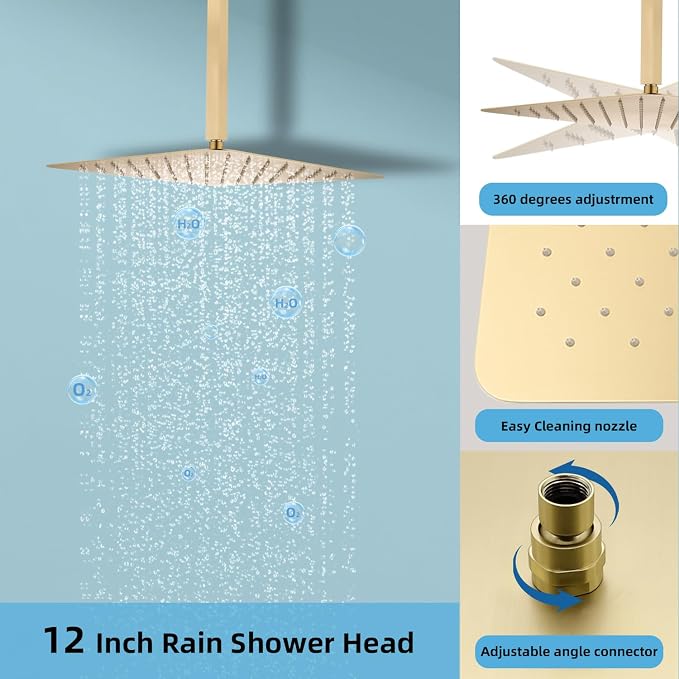 Shower System 12 Inches Rainfall Shower System Shower Head System - Image 5
