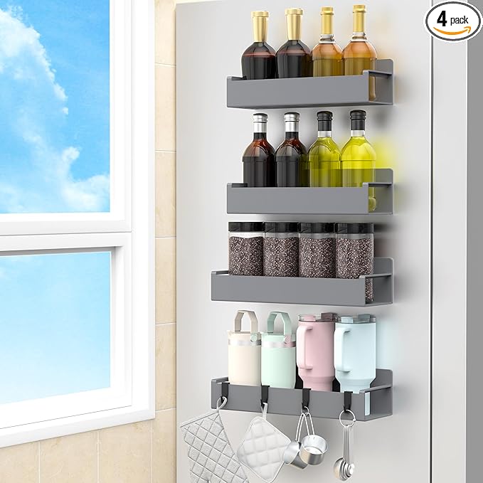 4 Pack Magnetic Spice Rack Organizer by HuggieGems