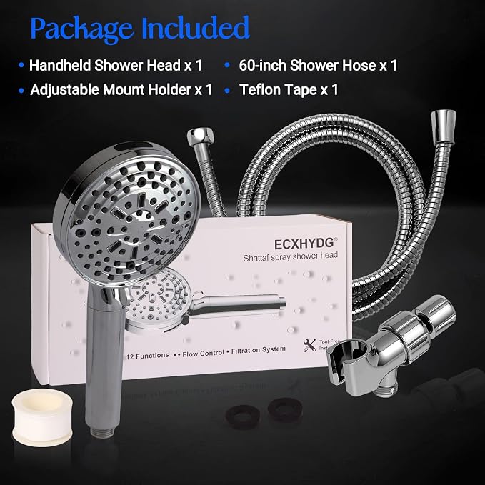 Filtered Shower Head with Handheld, adjustable water flow size, equipped with - Image 7