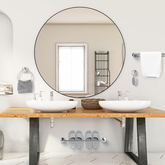 Polished Chrome Bathroom Hardware Set 4 Piece Towel Rack Bath Shower - Image 2