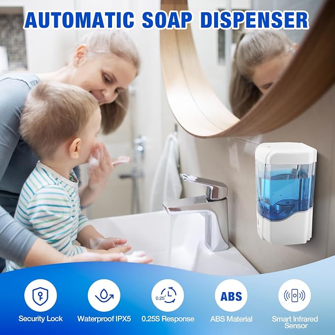 4 Pack Automatic Soap Dispenser Touchless, 600 ml / 20 oz Commercial Hand Soap - Image 5