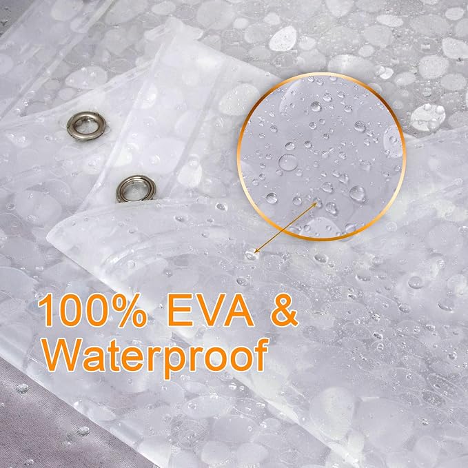 Bostofy EVA 3D Waterproof Shower Curtain Liner, 72”Width x 84”Length - Image 2