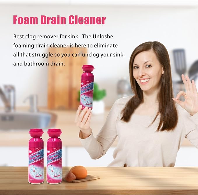 Drain Cleaner, Foaming Drain Cleaner and Deodorizer, Drains Clog Remover - Image 2