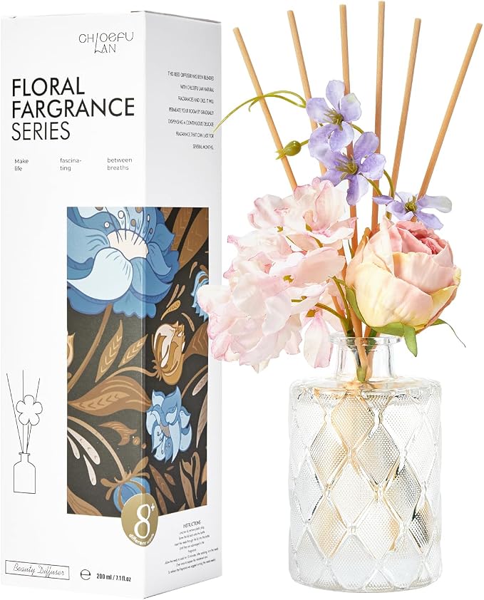 Chloefu Lan Rose Reéd Diffuser Set 6.7oz by ChloefuLANScentedCandles