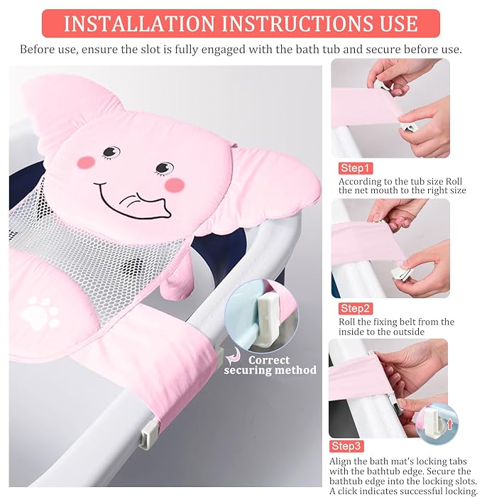 AIR&TREE Baby Bath Seat Support Net, Quick Drying, Adjustable, Comfortable - Image 4