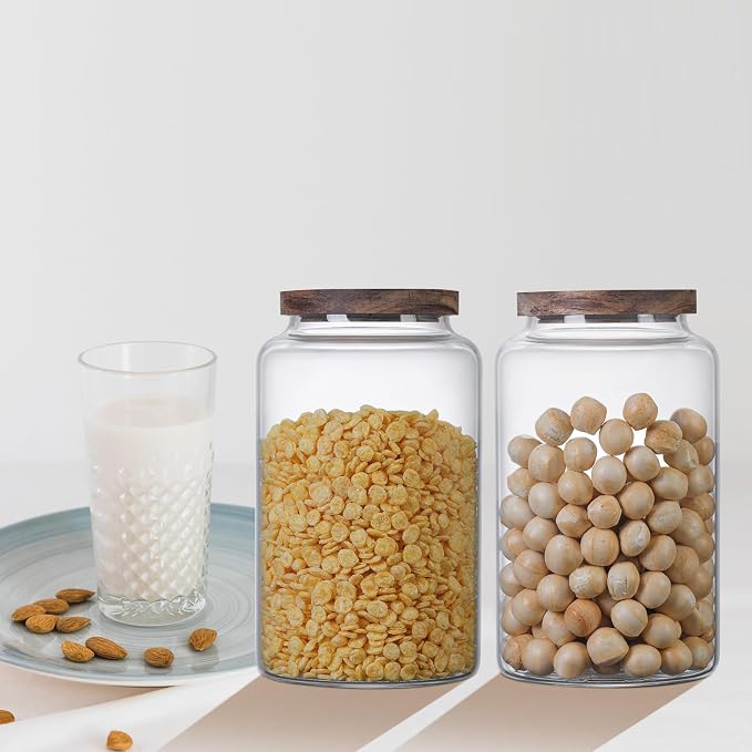Glass Storage Jar with Lids Thicken Glass Coffee Canister Borosilicate Glass - Image 5