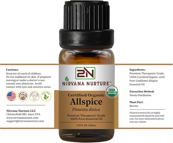 Allspice Essential Oil USDA Certified Organic, 100% Pure Natural Premium Grade - Image 8