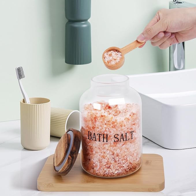 2Pcs 74 oz Glass Bath Salts Jar, Bath Salt Container - Image 5