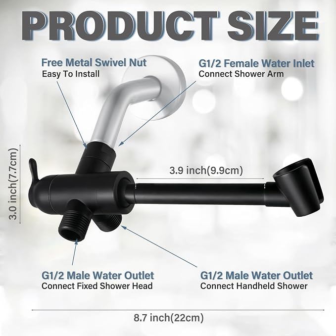 YDmeet All Metal Shower Diverter Valve - Image 5
