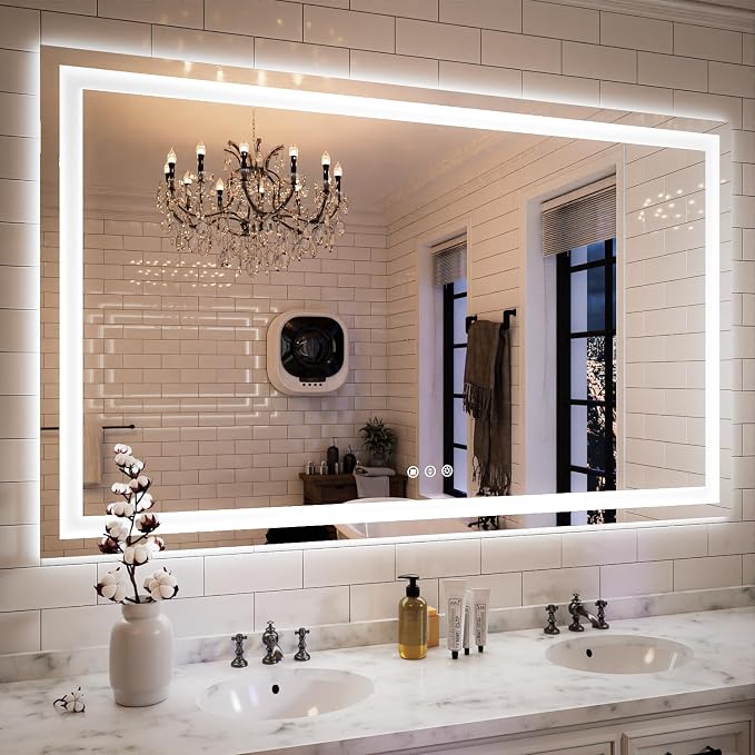 ISKM 60'' x 36'' LED Mirror for Bathroom Lighted Vanity Mirror for Wall Front by ISKM-IStillKeepMovin