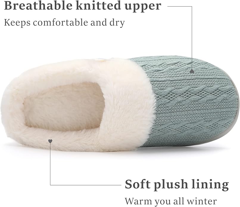 Chantomoo Womens Slipper Warm Comfy Memory Foam House Slippers Knitted Shoes - Image 3