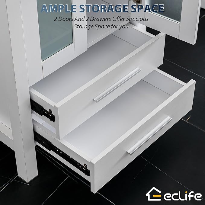 eclife 84" Modern Bathroom Vanity Sink Combo Freestanding Cabinet - Image 4