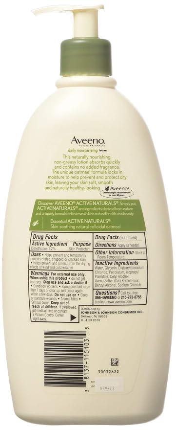 Aveeno Active Naturals Daily Moisturizing Lotion, 20 Ounce Pump - Image 2