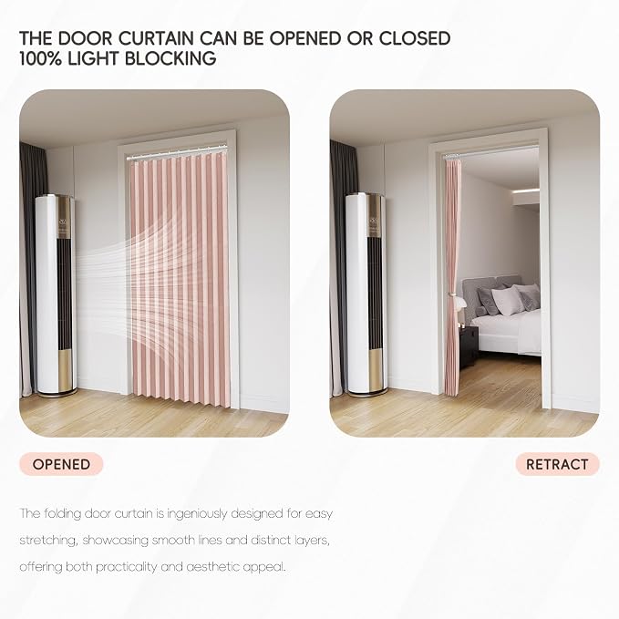 100% Blackout Fabric Folding Door Curtain - Image 6