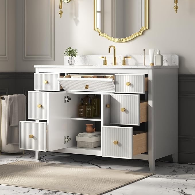 48 Inch Bathroom Vanity with Sink, Undermount Single Sink Vanity with - Image 7