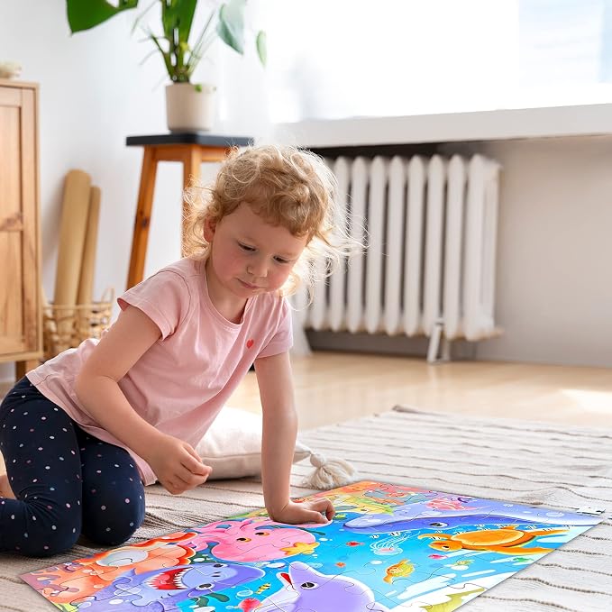 Jumbo Floor Puzzle for Kids Underwater Jigsaw Large Puzzles 48 Piece for - Image 6