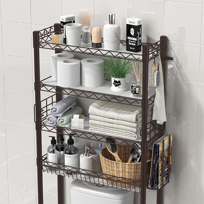 4-Tier Over Toilet Storage Shelf, Bathroom Organizer - Image 4