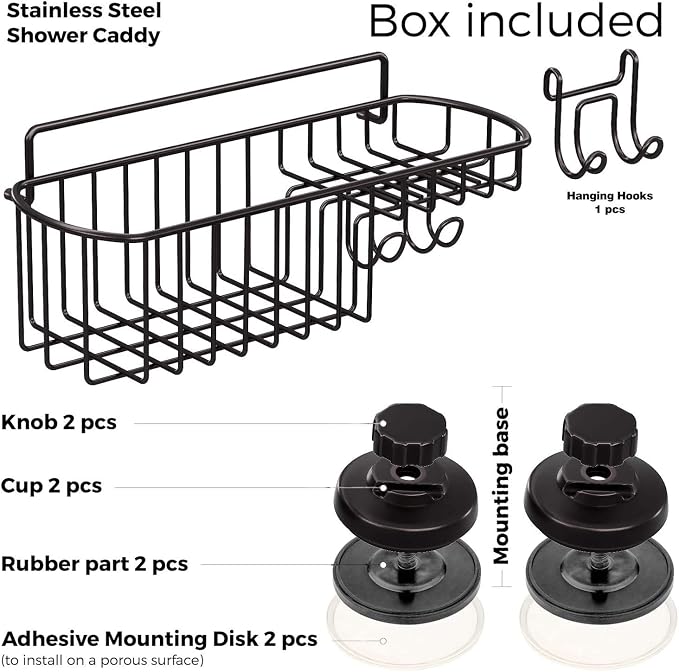 HASKO Shower Caddy Suction Cup, Shower Shelf - Image 4