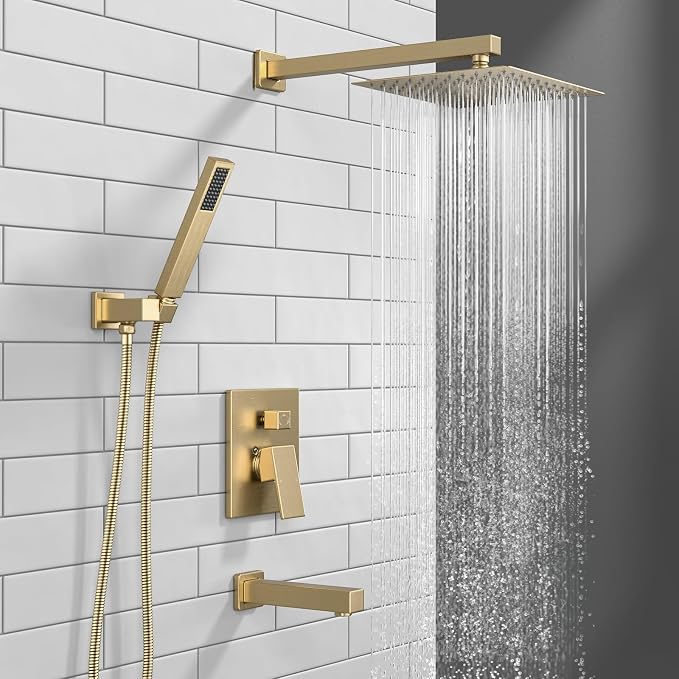 Lava Odoro Modern 3-Setting Square Shower and Tub Faucet Set - Image 2