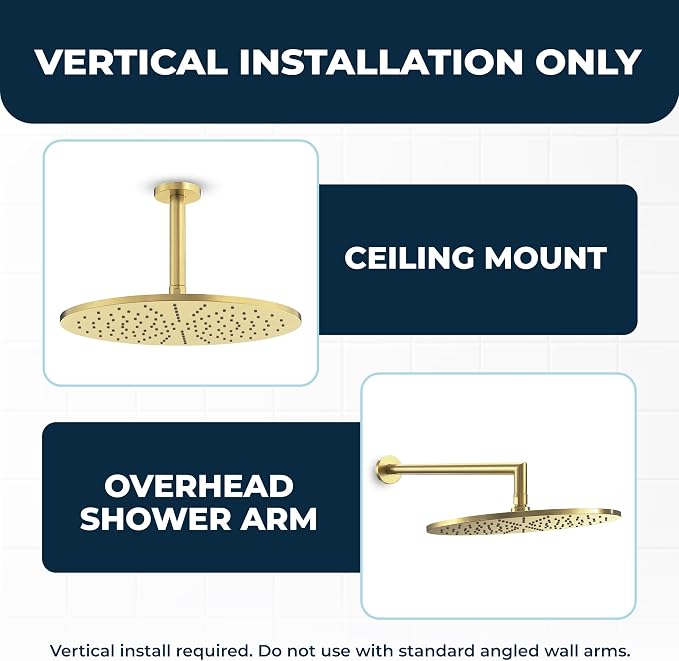 HammerHead Showers® Solid Metal 12 Inch Rainfall Shower Head, Large Rain Shower - Image 5