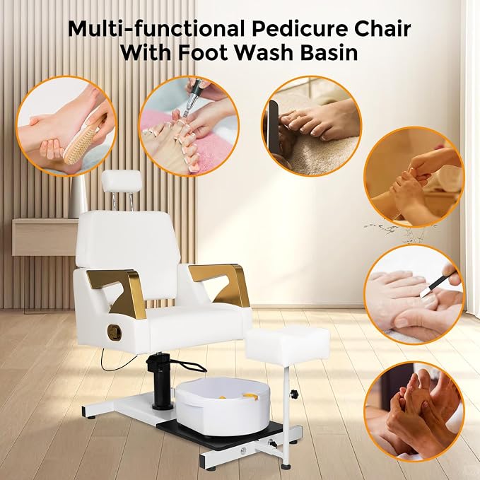 Pedicure Chair, Pedicure Station No Plumbing Adjustable Height Reclining - Image 2