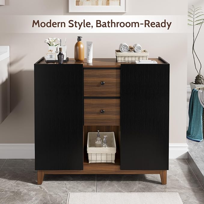 Bathroom Storage Cabinets with Drawers and Doors, Kitchen Storage Cabinet with - Image 4