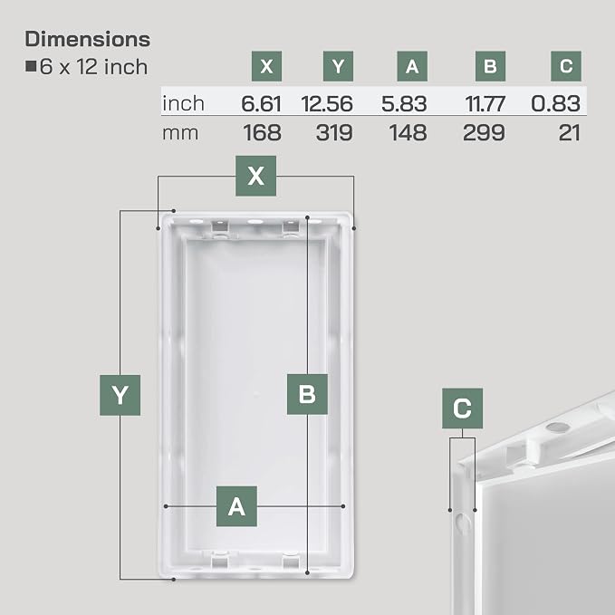 Vent Systems White ABS Plastic Access Panel 6 x 12 Inch - Image 2