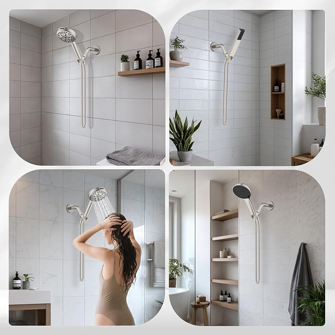 Hibbent Universal All Metal Handheld Shower Head Holder, Adjustable Solid Brass - Image 8