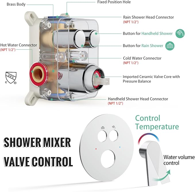 SR SUN RISE Rain Shower Faucet Set - Image 6