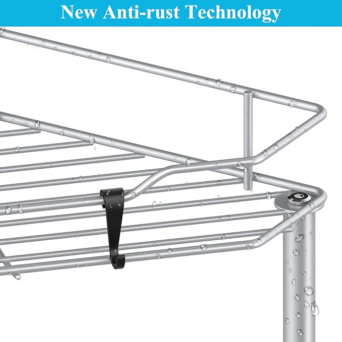 2 Tier Floor Standing Corner Shower Caddy Organizer Shelf - Image 6