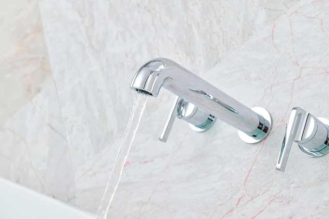 SITGES Solid Brass Wall Mount Tub Filler, High-End Design, High Flow Bathtub - Image 3