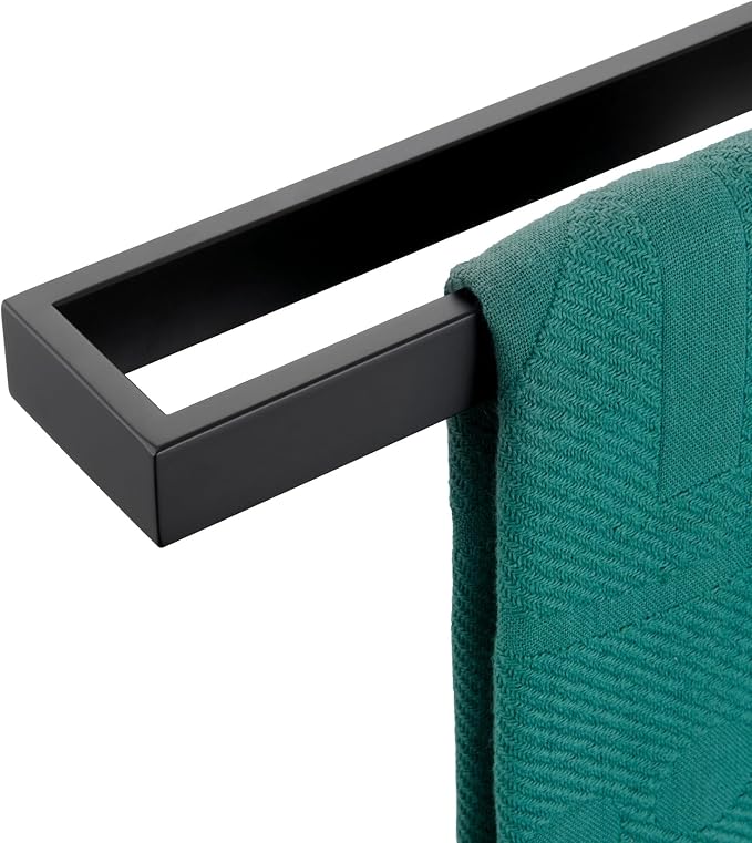 KOKOSIRI Towel Bar Matte Black Bath Towel Holder 16-Inch Kitchen Rack Stainless by KOKOSIRI