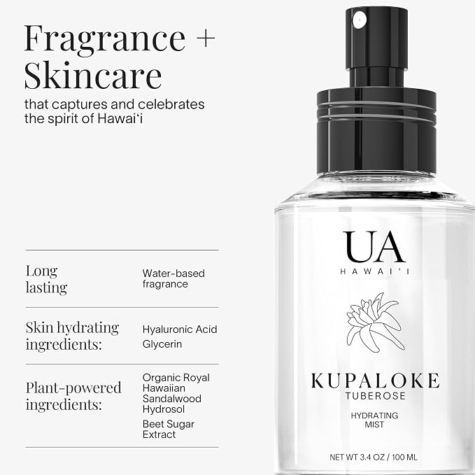 Kupaloke Tuberose Body and Hair Mist from Hawaii, Hair Perfume - Image 3